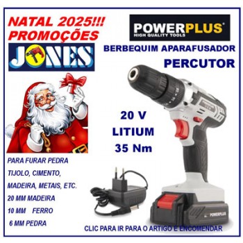 BERBEQUIM APARAFUSADOR PERCUTOR 20V POWERPLUS
